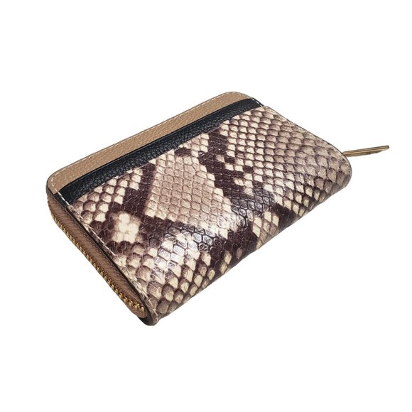 Michael Kors Jet Set Small Zip Card Case Snake Skin - Picture 2 of 8
